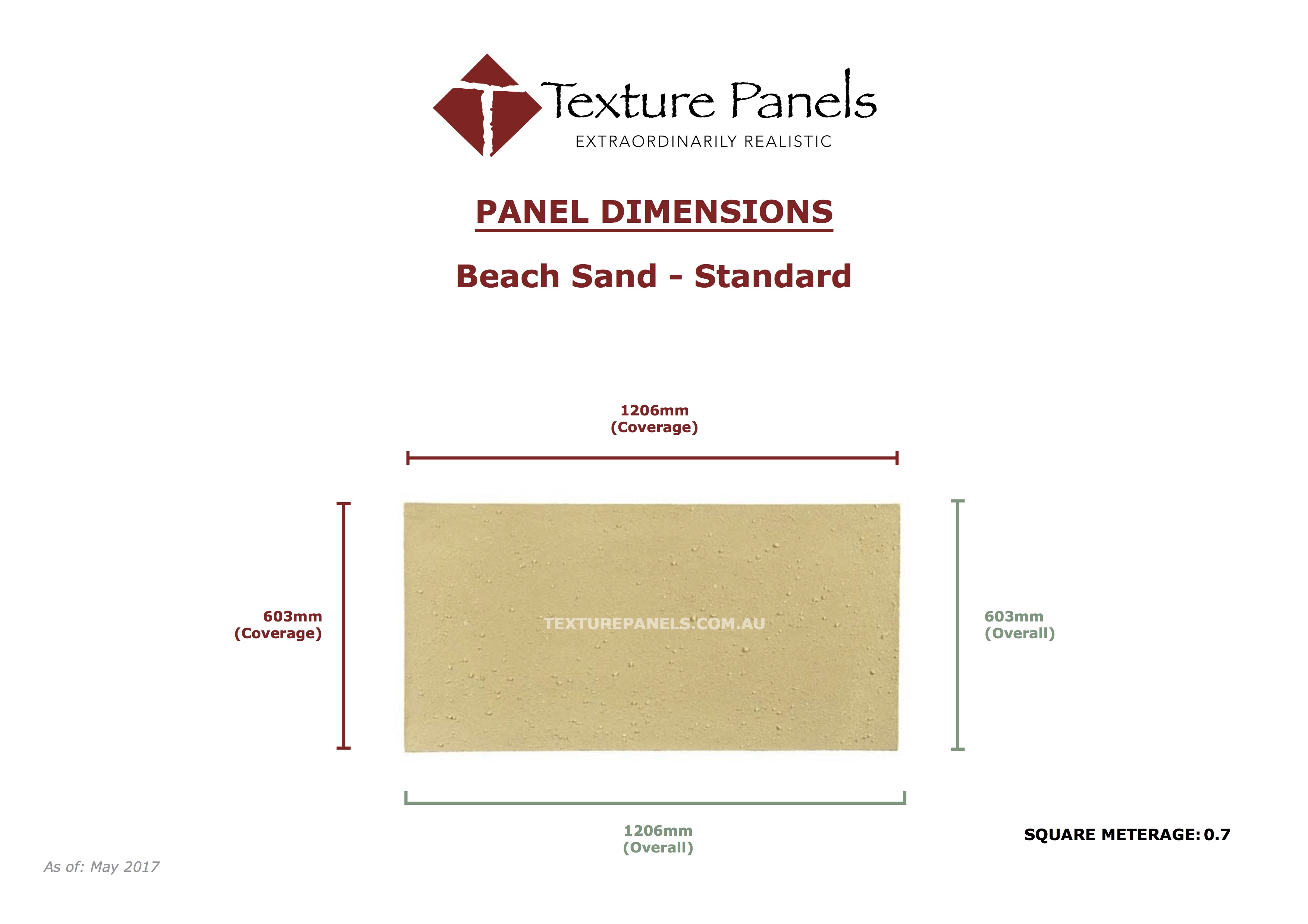 Beach Sand Primed/Unfinished - Dimensions